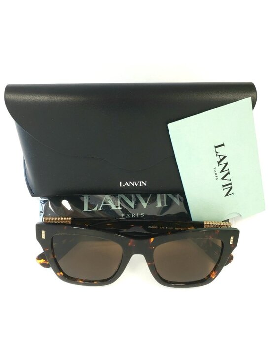 Lanvin LNV670S 234 51mm Rectangle Sunglasses Dark Tortuise / Brown - Italy main image 4